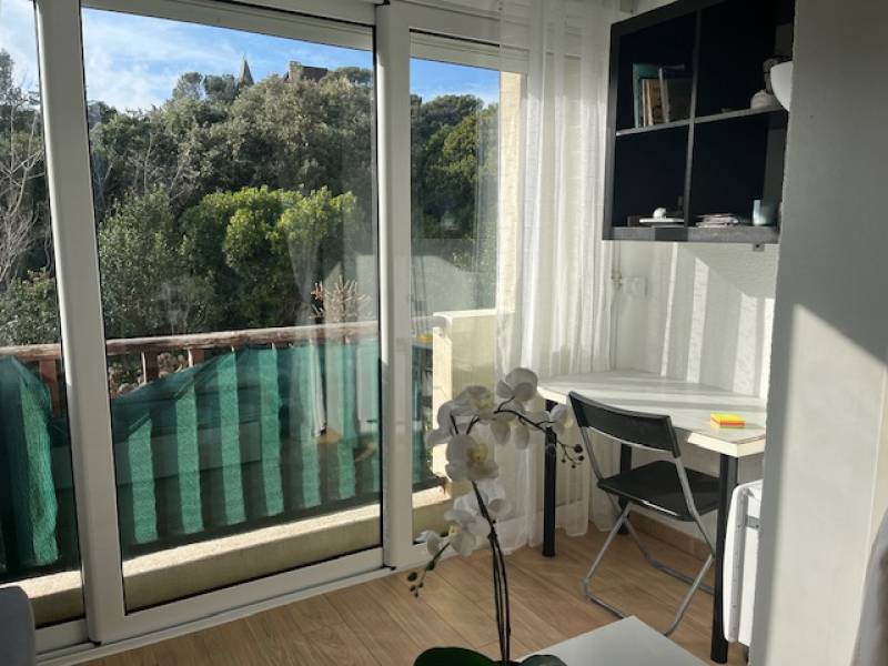 Vue Chateau de Sausset les pins pour ce studio en vente